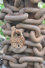 rusty chain and lock