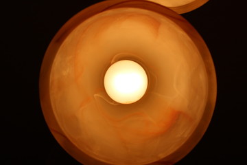 Lamp in the dark. Chandelier. Lighting in the room