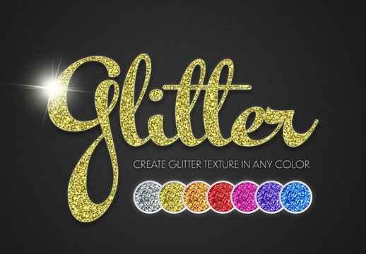 Glitter Texture Text Effect Mockup