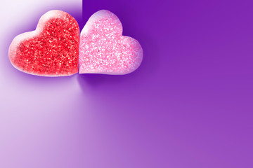 Red abstract hearts patterns.