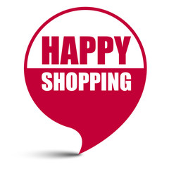 red vector banner happy shopping