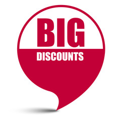 red vector banner big discounts