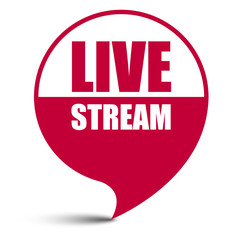 red vector banner live stream