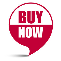 red vector banner buy now