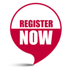 red vector banner register now