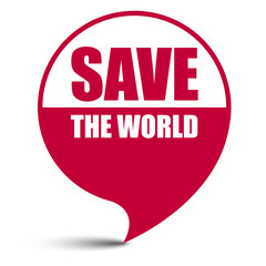 red vector banner save the world