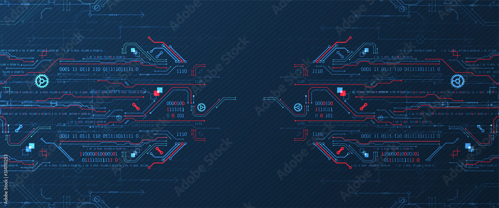 Poster Abstract technology concept. Computer code background. Vector illustration