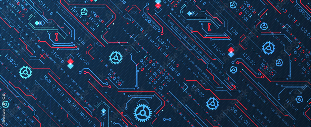 Poster Abstract technology concept. Computer code background. Vector illustration