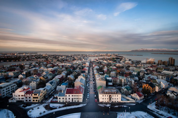 high view from church in Reykjavik
