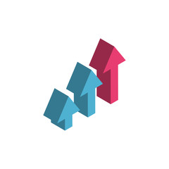 Isolated increase arrows vector design