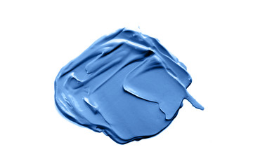 Make up base paint on background. Classic blue color of year 2020