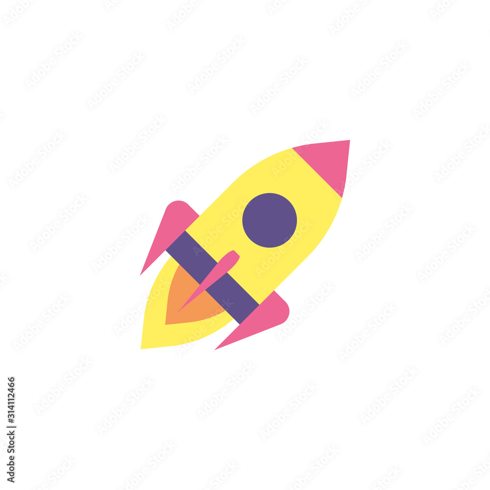 Poster isolated rocket icon vector design