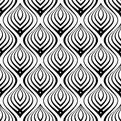Vector geometric seamless pattern. Modern geometric background. Grid with curly cells.