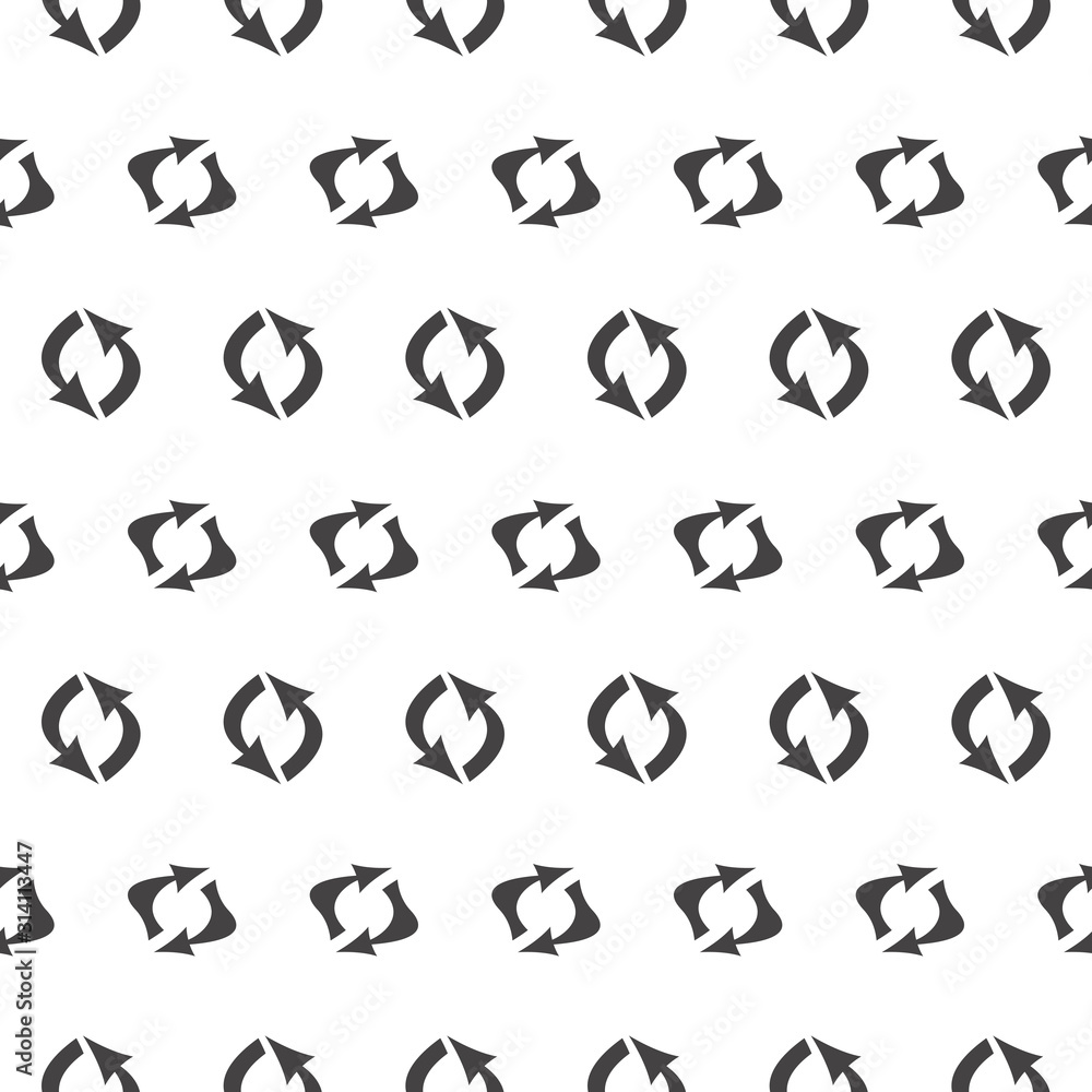 Poster refresh and reload arrows icon background. seamless pattern for interface design.