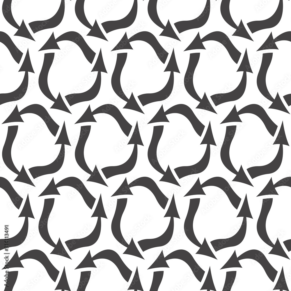 Poster refresh and reload arrows icon background. seamless pattern for interface design.