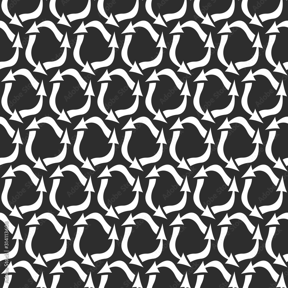 Poster refresh and reload arrows icon background. seamless pattern for interface design.