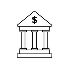 Bank line icon, outline vector logo, linear pictogram isolated.