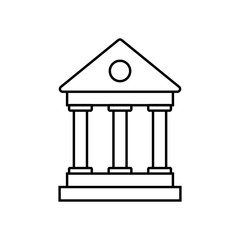 Bank line icon, outline vector logo, linear pictogram isolated.