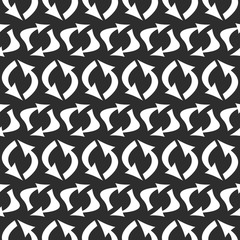 Refresh and reload arrows icon background. Seamless pattern for interface design.