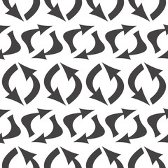 Refresh and reload arrows icon background. Seamless pattern for interface design.