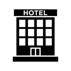 Hotel icon design. Hotel icon in modern flat style design. Vector illustration.
