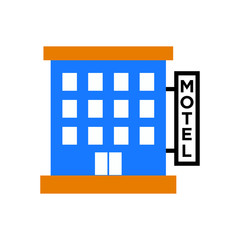 Hotel icon design. Hotel icon in modern flat style design. Vector illustration.