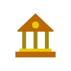 Bank building icon vector on white background