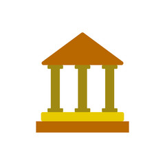Bank building icon vector on white background