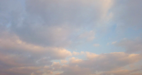 White clouds with blue sky background.