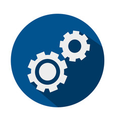 Fototapeta premium Simple flat gear illustration. Repair icon, breakdown 
