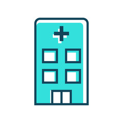 Obraz premium Hospital building icon vector in trendy style design