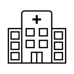 Hospital building icon vector in trendy style design