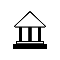 Vector illustration of bank building on white background. business sign