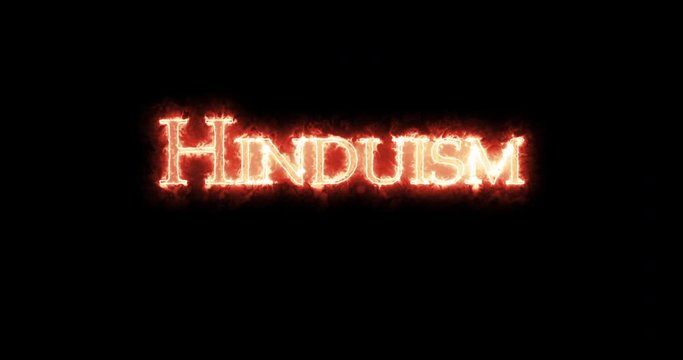 Hinduism written with fire. Loop
