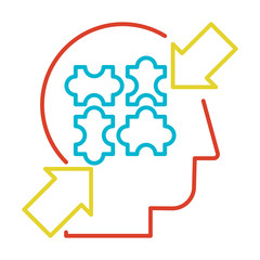 Introspection, observation and meditation thin line vector icon