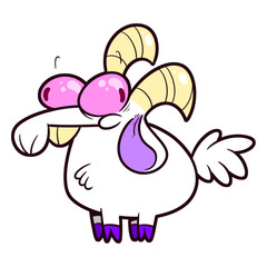 Smiling Cartoon Goat