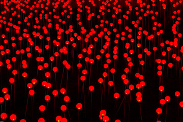 Red lights abstract on the black background 