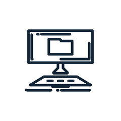 Isolated file inside digital computer vector design