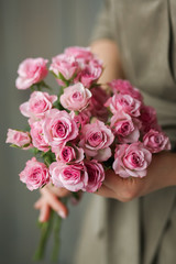 Nature Flower for bouquet floral  spray pink rose