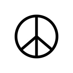 Peace symbol icon vector with black in flat style