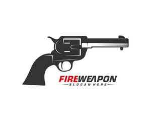 Weapon Fire logo design vector, Machine gun vector, Design Illustration