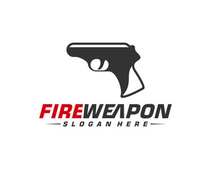 Weapon Fire logo design vector, Machine gun vector, Design Illustration