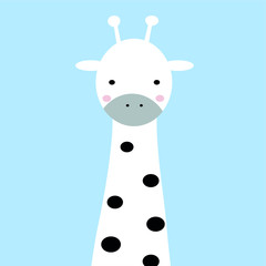 Fototapeta na wymiar giraffe cute animal nursery poster