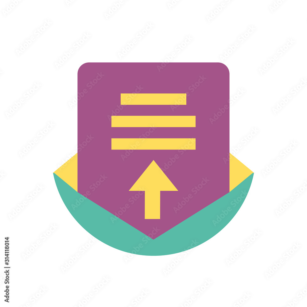 Poster isolated paper inside envelope icon vector design