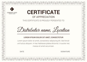 Creative Certificate of Appreciation template.Trendy geometric design. Layered eps10 vector.