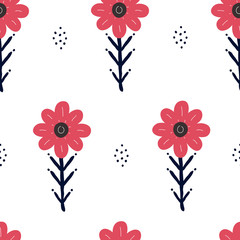seamless pattern consisting of flowers and leaves - 314119863