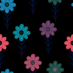 seamless pattern consisting of flowers and leaves - 314119881