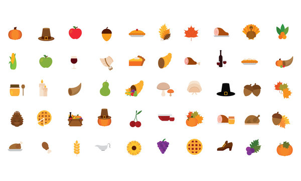 Set of thanksgiving icons