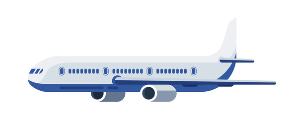 Side view of an airplane. Vector illustration.
