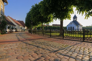 historische Fischer Siedlung Holm mit Friedhof und Kapelle in Schleswig 